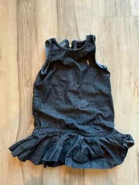 Ralph Lauren Toddler Denim Ruffle Dress - Dark Blue